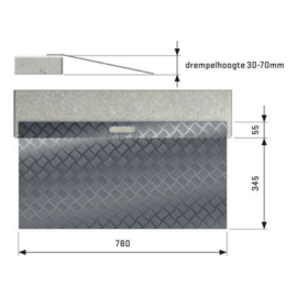 Drempelhulp aluminium (3 t/m 7 cm)