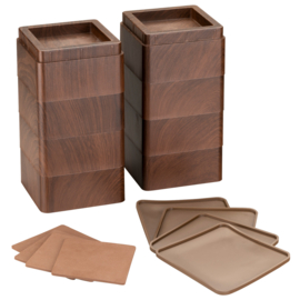 Bedverhogers hout print / meubelverhogers 5 cm (stapelbaar tot 20 cm) Extra sterk 1000 kg