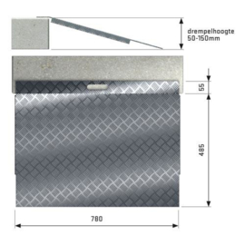 Drempelhulp aluminium (5 t/m 15 cm)