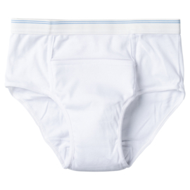 Wasbaar incontinentie ondergoed / onderbroek heren Wit