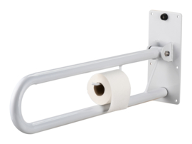 Toiletbeugel opklapbaar 76 cm met toiletrolhouder, Wit