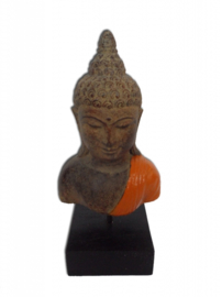 Buddha torso op voet - oranje
