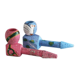 Wooden Pipe - Pink & Blue