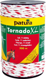 Tornado XL cord, 500 m rol, wit-rood