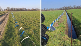 Fladry lint Blauw wit op haspel van 200 meter