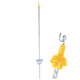 Rantsoenpaal ovaal veerstaal met krulisolator , doos 25 stuks