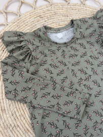 Shirt RUFFELS |  ROOSJES OLIJFGROEN