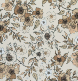 Haarstrikbandje |FLOWERS BEIGE