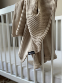 Gebreide deken beige