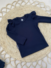 Shirt RIB RUFFELS |  DONKERBLAUW