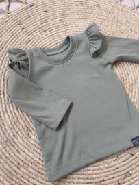 Shirt RIB RUFFELS |  DUSTY GROEN