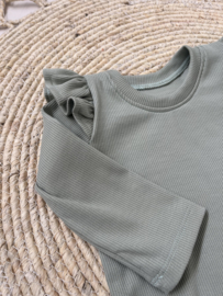 Shirt RIB RUFFELS |  DUSTY GROEN