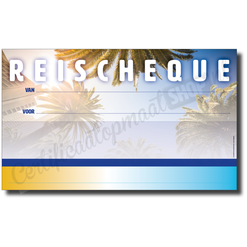 Goede Reischeque (Grote Cheque: 40 x 25 x 1 cm,Spoedlevering (meerprijs BX-39