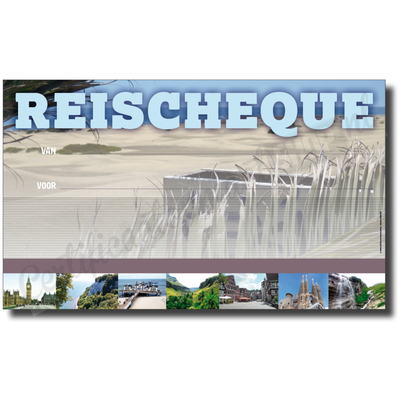 Beste Reischeque (Grote Cheque: 40 x 25 x 1 cm,Spoedlevering (meerprijs OT-57