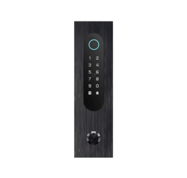 Fasttel FTB26KPBF-QR | Codeklavier/Badgelezer/Bluetooth/NFC/QR lezer: 1 relais, Wiegand, drukknop en Cloud. Zwart Alu, inbouw, 62x211x30 mm  (HO)