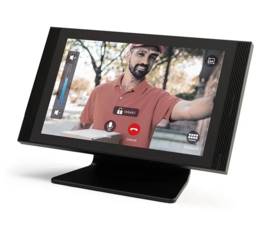FT600VKK | Videokit Plug & Play: Buitenpost 1 knop+ codeklavier, zowel in-als opbouw 216x116mm + Monitor 7" wifi + 4xApp licentie + PoE switch  (HO)