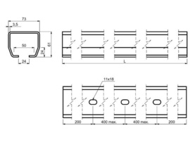 CAIS STAGE SB6 C-profiel small 6m onbehandeld (HO)