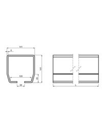 CAIS STAGE LB6 C-rail large 6m onbehandeld (HO)