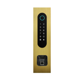 Fasttel FTBG26KF-QR-EKEY | Codeklavier/Badgelezer/Bluetooth/NFC/QR lezer: 1 relais, Wiegand en Cloud. Bronze goud inbouw met Ekey lezer uitsparing 77x257x30 mm  (HO)