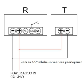 Set  K609,  IR Fotocellen, 180 graden richtbaar.  Bereik 15 meter. Met maak en verbreek contacten. toepasbaar op elk merk automatisering.Art. 4609