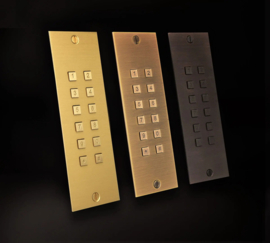 Fasttel FTBM23KF | Toegangsklavier Brons mat stand alone 2 relais+wiegand inbouw 55x166x25mm  (HO)