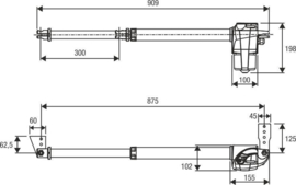 Beninca. BILL30M DX lineaire poortopener,  Rechter motor.