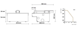 Roger kit R21/354 ondergrondse hekopener, 230 volt, tot 800 kg. poortgewicht en 350 cm. per vleugel