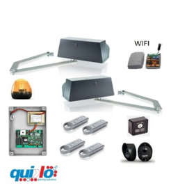 Quiko Spider met heady-24 sturing ,2 motoren, tot 5 meter poort-vleugel,  knikarm motoren voor grote penanten.  tot 1 meter dik.  incl. 4 handzenders en wifi/gsm module.  Art.0730 heady-24
