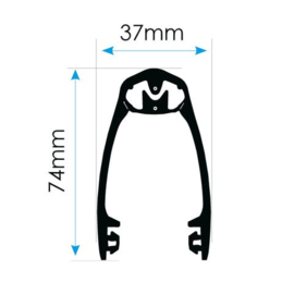 Bircher EP45x74A1 Contactprofiel, 45 x 74mm, rol 25m, prijs per m. (HO)