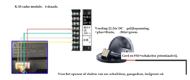 Radar detector / bewegings-schakelaar. K-18 radar.  reageert op beweging. Voor vele toepassingen. ook voor alarminstallaties. Om uw deuren ed automatisch te openen / sluiten. (hangt boven elke automatische winkeldeur.)