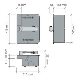 Proteco Shark losse Motor 230v  nieuw type,  past niet in oude onderbakken.