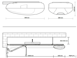 Complete set Roger garagedeuropener. Voor sectionaal deuren en kanteldeuren.