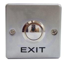 EXIT opbouw drukknop.   54mm x54mmx26mm. RVS / INOX.  Art. 0807