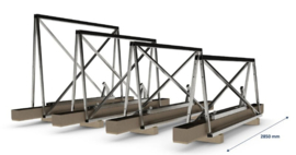 CA doit CONNECT60/1.1 Complete set vrijdragend schuifpoortbeslag 4.0 x 1.1 Incl. poortframe, excl. poortbekleding (HO)