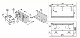 set Ditec Arc , knikarm motoren.  24V,  voor openslaande garagedeuren. Voor intensief gebruik.