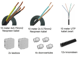 kabelset om uw ondergrondse poortopeners aan te sluiten.  elektramat set voor ondergrondse motoren.