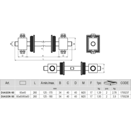 CAIS DIAGON 80 is een verstelbare trekstang / spanschroef (Adjustable Tension Bar), specifiek ontworpen voor grotere en zwaardere vrijdragende schuifpoorten