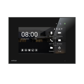 set met 2 monitoren. Entrya Facila Vision KDB1S7W kit video intercom. Met 2 binnenposten, zodat u naast de binnenpost ook via uw smartphone kan kijken en de poort openen.