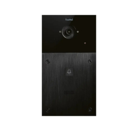Fasttel FT600VC is een videofoon met 2 sip accounts, zwart geanodiseerd en beschikt over 1 drukknop en kleuren camera. De meegeleverde behuizing laat toe het toestel zowel op-als inbouw te plaatsen. 216x116mm.  (HO)