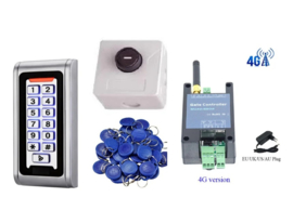 Kit K4G Gsm module, incl, adapter.  drukknop en Geen gesprekskosten. met  212 codeclavier en jettons.