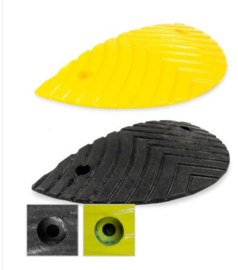 COMPLETE VERKEERSDREMPEL, 600 CM X 5 CM HOOG | ZWART-GEEL / slowly  Incl.  montageset.