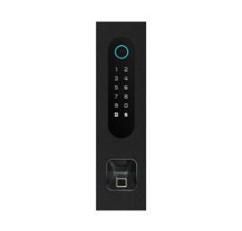 Fasttel FTBM26KF-QR-EKEY | Codeklavier/Badgelezer/Bluetooth/NFC/QR lezer: 1 relais, Wiegand en Cloud. Bronze mat inbouw met Ekey lezer uitsparing 77x257x30 mm  (HO)