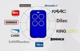 Kijzer-K-2130 Blauw, kan ELK merk kopieren. U weet niet op welke frequentie uw poort werkt?  dan  is onze  Multi-frequency duplicate rolling code en fixed code zender de oplossing. Alles  bedienen met dezelfde zender !bereik tot 100meter.Art. 2130 blauw