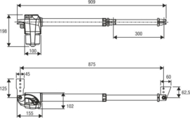 Beninca. BILL30M SX lineaire poortopener. Linker motor.