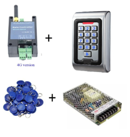 Kit K4G Gsm module, incl, adapter, jettons en 24v voeding.  en Geen gesprekskosten. met 209 codeclavier en jettons.