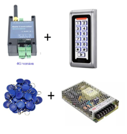 Kit K4G Gsm module, incl, adapter, jettons en 24v voeding.  en Geen gesprekskosten. met  212 codeclavier en jettons.