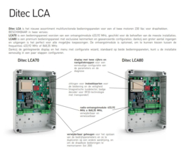 Ditec LCA 70 voor 2 motoren 230v.  (opvolger van de ditec E2 print)