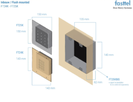 Fasttel FTBG24K | Toegangsklavier brons goud, stand alone (via FT25KINT) en Wiegand 143x143mm  (HO)