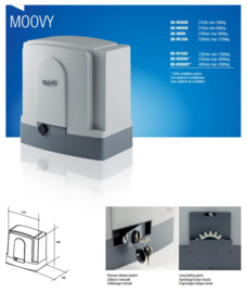 Quiko Moovy QK M2000 motor-unit, voor schuifpoorten tot 2000kg.   Inclusief knipperlamp, Sleutelcontact en set IR Sensoren.Art. 0500