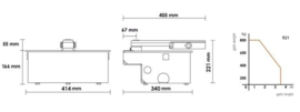 Roger kit R21/353 ondergrondse hekopener, 230 volt, tot 800 kg. poortgewicht en 350 cm. per vleugel